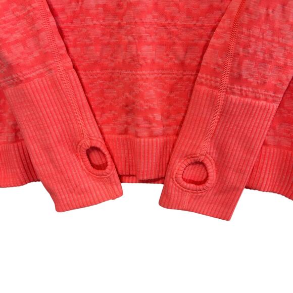 Lululemon Rest Less Pullover Women's Sz 4 Heathered Electric Coral Long Sleeve - Picture 5 of 5